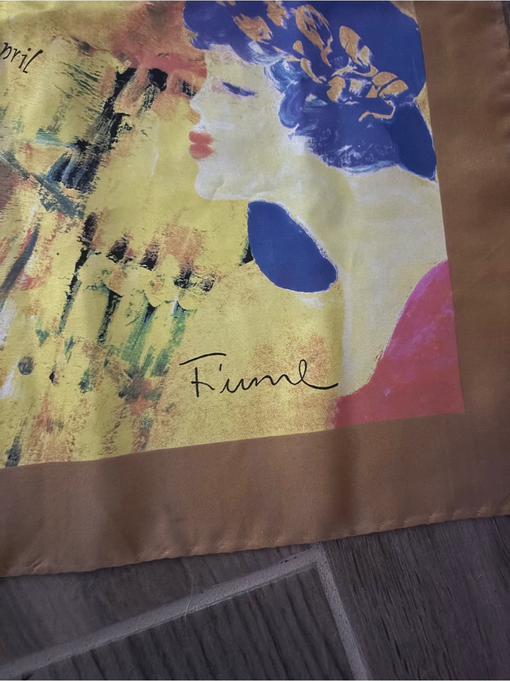 Authentic Salvatore Fiume silk scarf Angels for a Year.